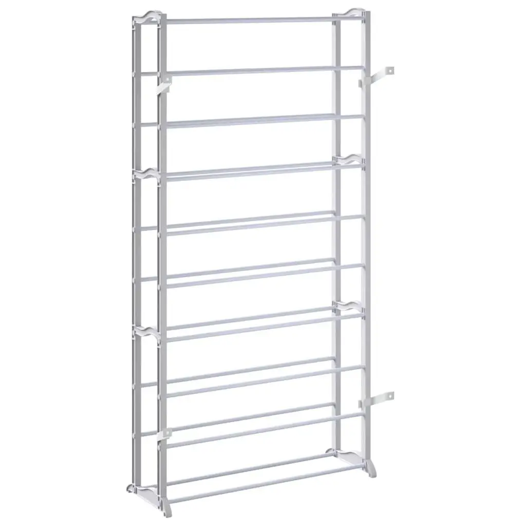 White 10-Tier Shoe Rack Lightweight Easy Assembly Organiser for Shoe Storage