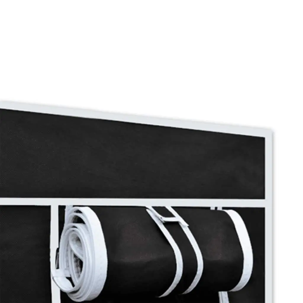 Folding Wardrobe 2 pcs Black Fabric Portable Storage Organizer