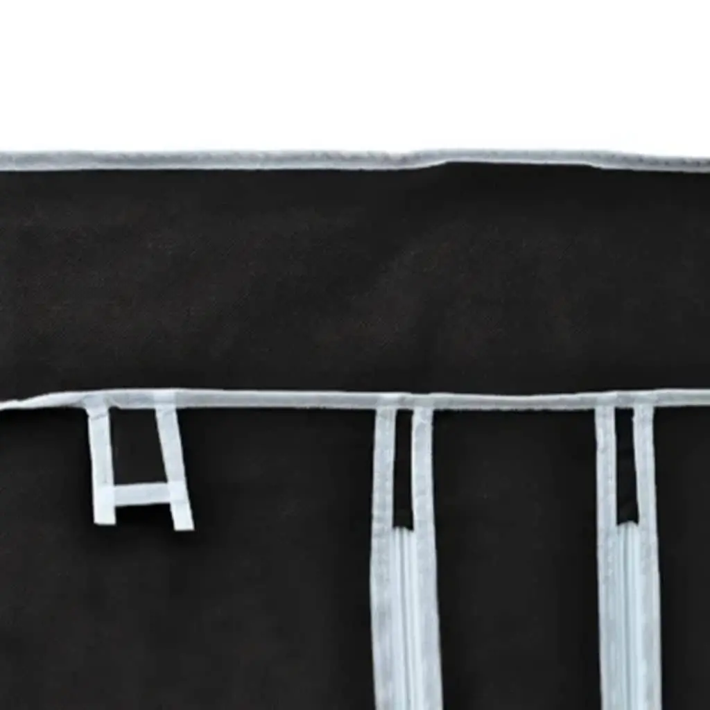 Folding Wardrobe 2 pcs Black Fabric Portable Storage Organizer