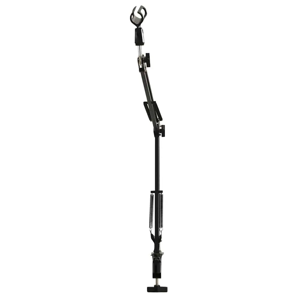 Table Clamp Microphone Stand Adjustable Scissor Arm Black Steel Desktop Mount