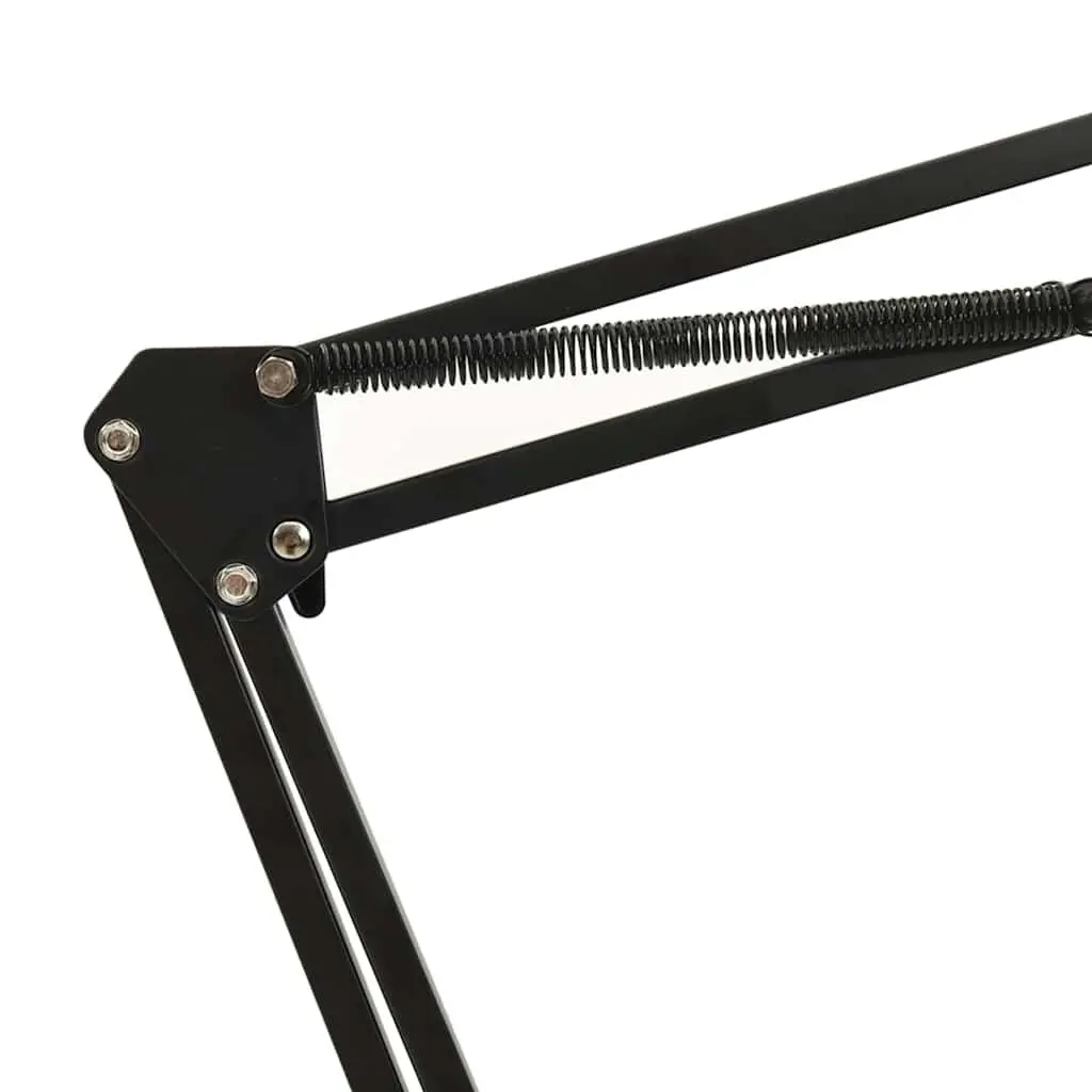 Table Clamp Microphone Stand Adjustable Scissor Arm Black Steel Desktop Mount
