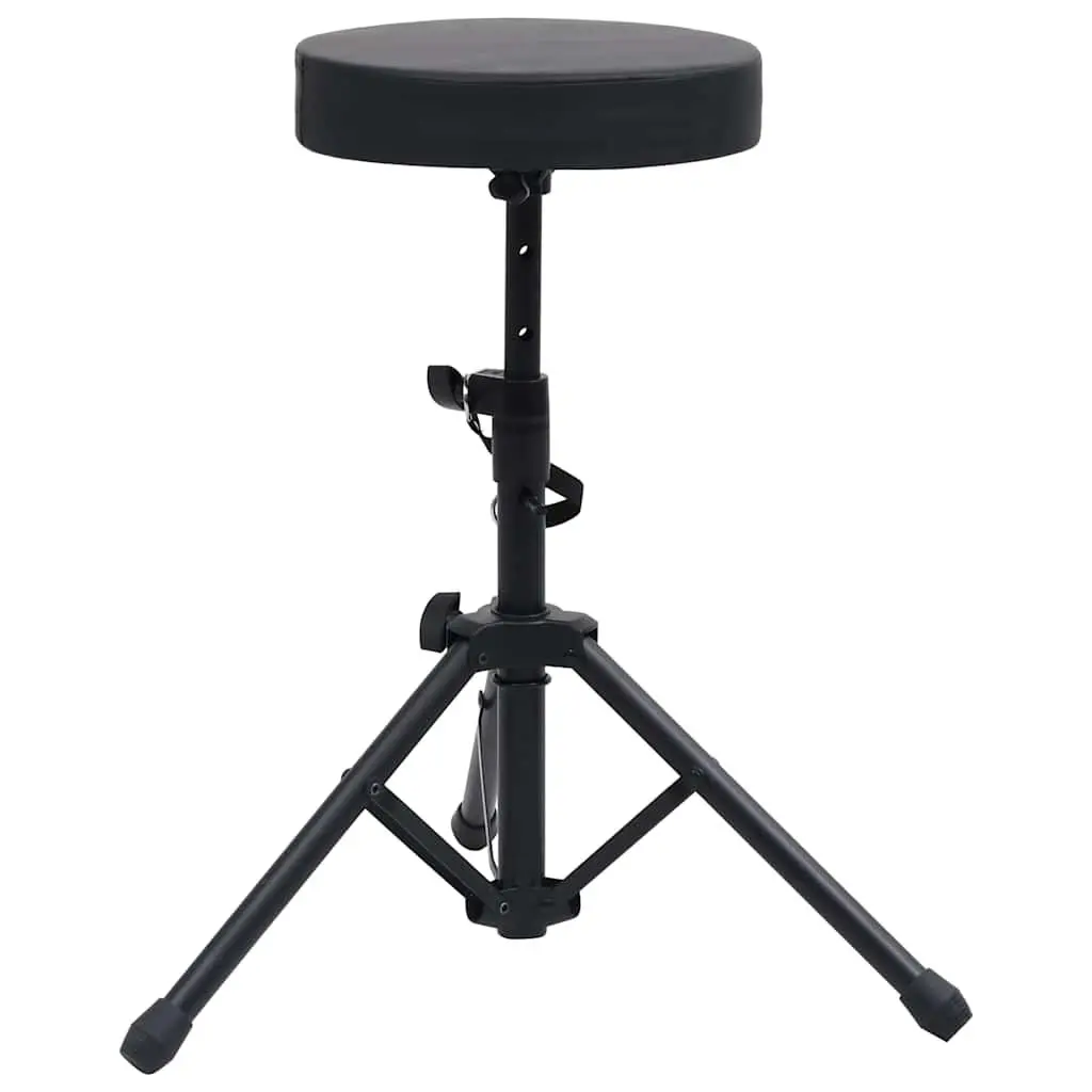 Adjustable Keyboard Stand and Stool Set Black Foldable Double Braced Height Adjustable