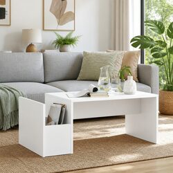 Stylish Rectangular Coffee Table in White for Your Home 90x45x35cm