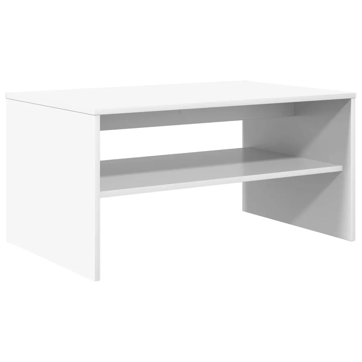Coffee Table White Rectangular Modern Living Room Accent Furniture Storage