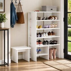 Chic Shoe Cabinet with Shelf for Stylish Storage – 2 pcs