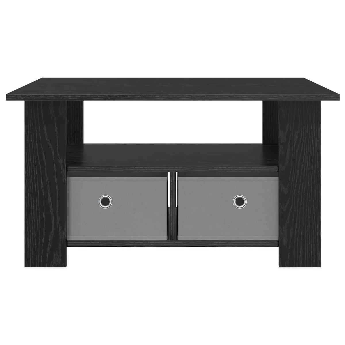 Coffee Table Black Modern Living Room Furniture Engineered Wood Storage Drawers