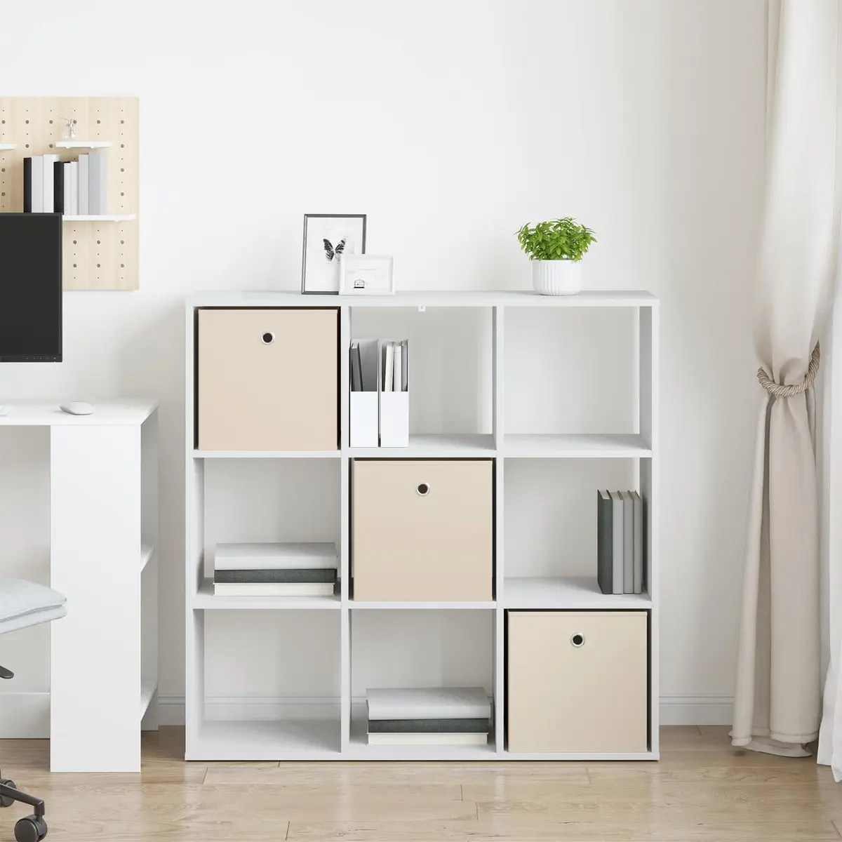 Sideboard White Modern Storage Cabinet Engineered Wood with Drawer
