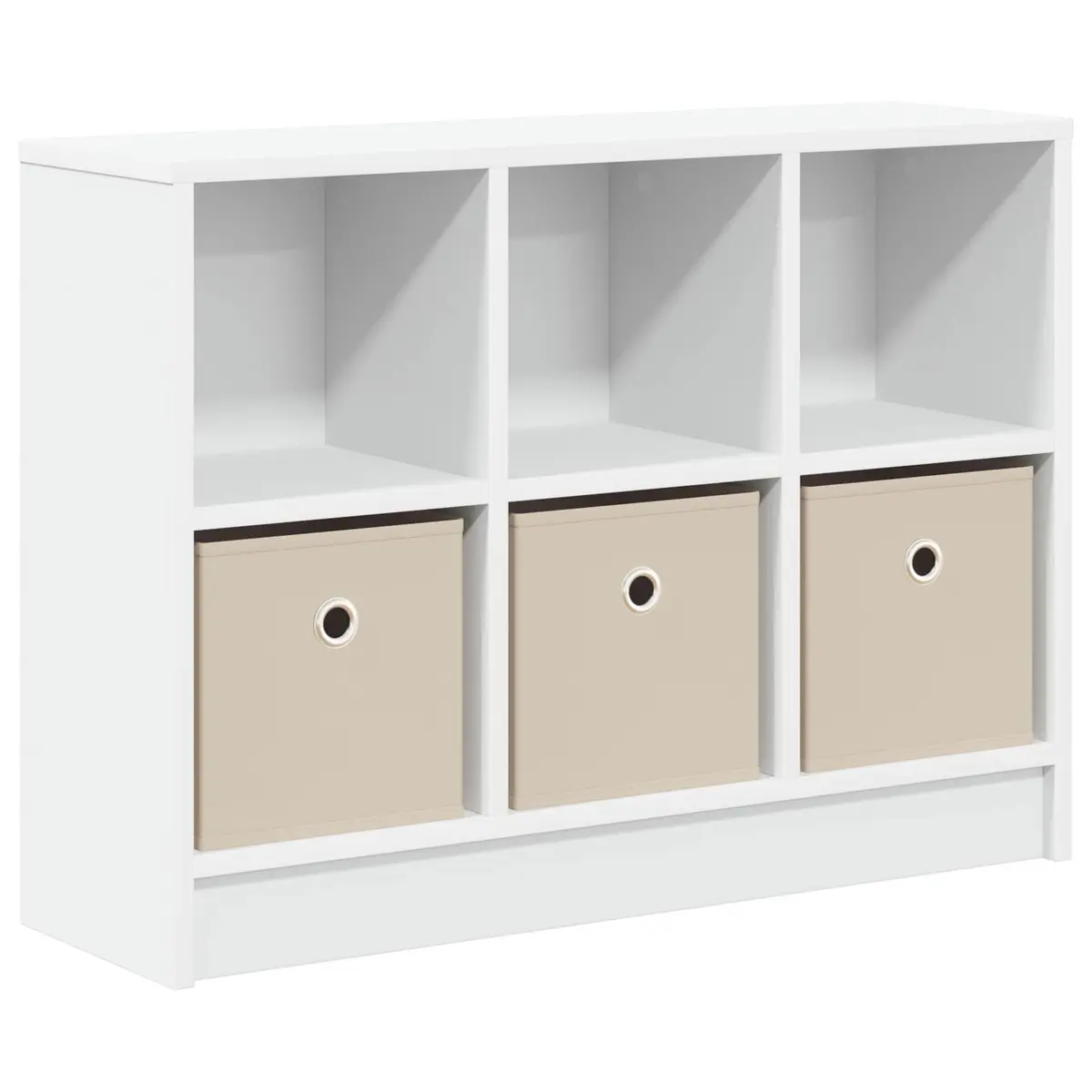 White Sideboard Storage Cabinet Modern Freestanding Engineered Wood Living Room