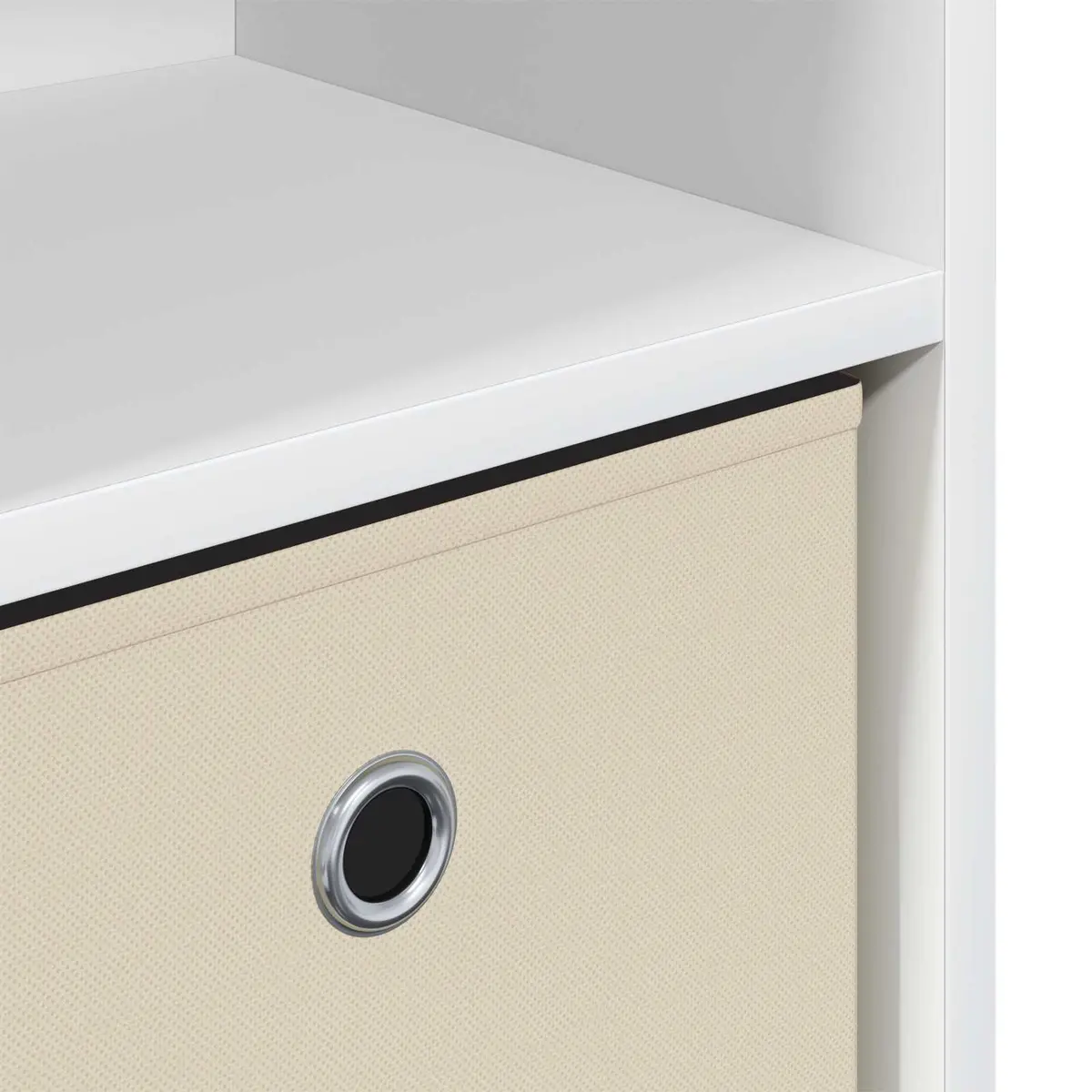 White Sideboard Storage Cabinet Modern Freestanding Engineered Wood Living Room