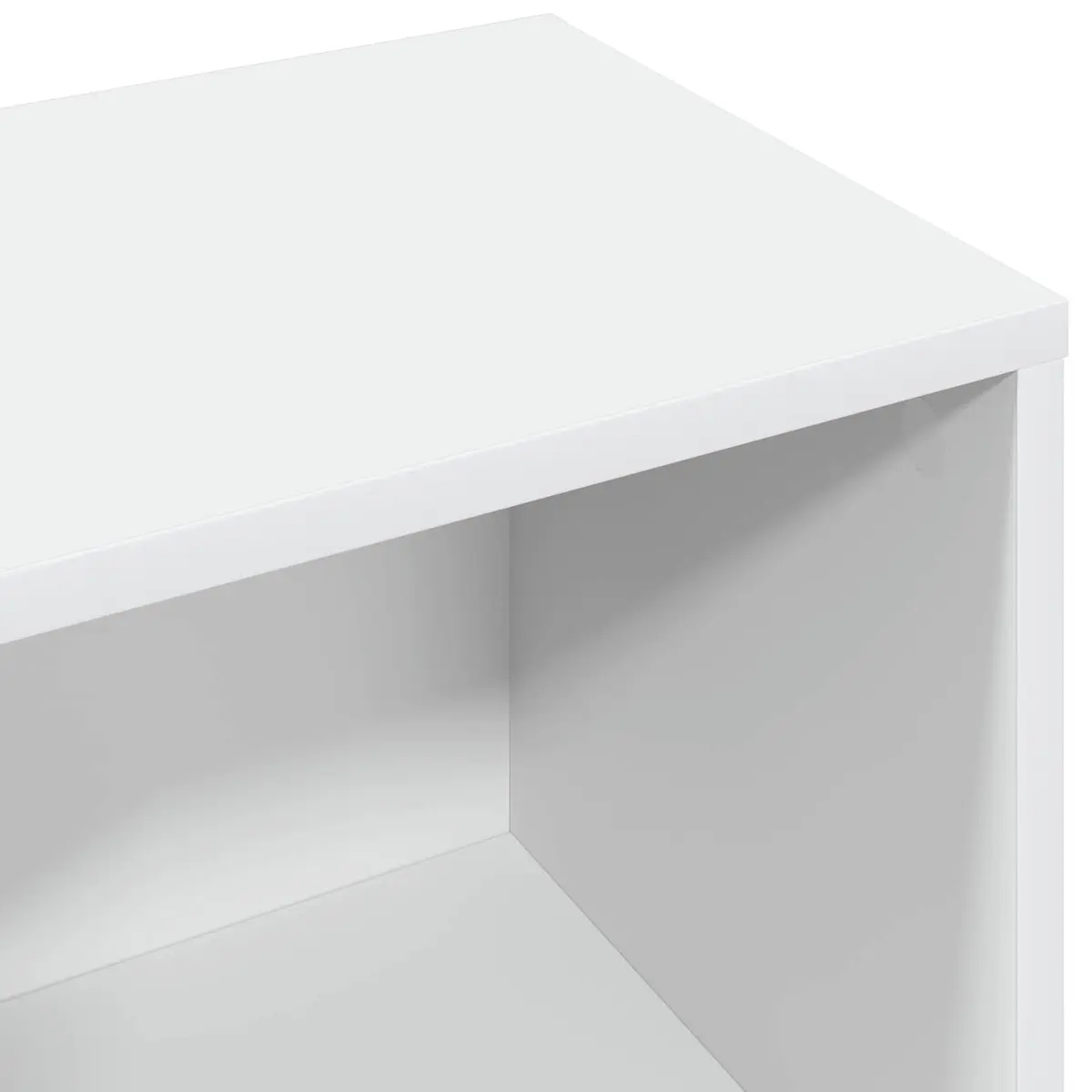 White Sideboard 88.5 x 27.5 x 63.5 cm Freestanding Storage Cabinet with Drawer and Shelves