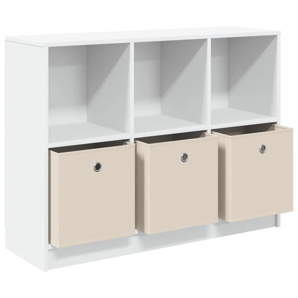 White Sideboard 102 x 32 x 73.5 cm Modern Storage Cabinet for Living Room Hallway Buffet