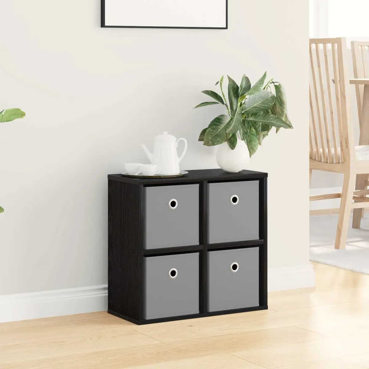 Sideboard 49.5 x 22 Black Oak Storage Cabinet with Drawer for Living Room
