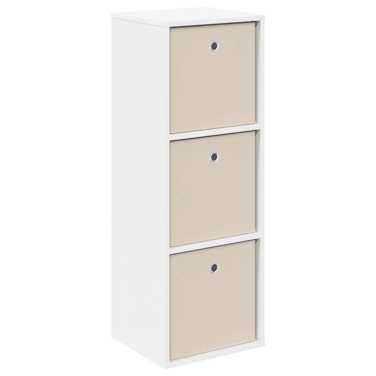 White Sideboard 35 x 32 x 99.5 cm Modern Storage Cabinet with Drawer and Shelves for Living Room Furniture