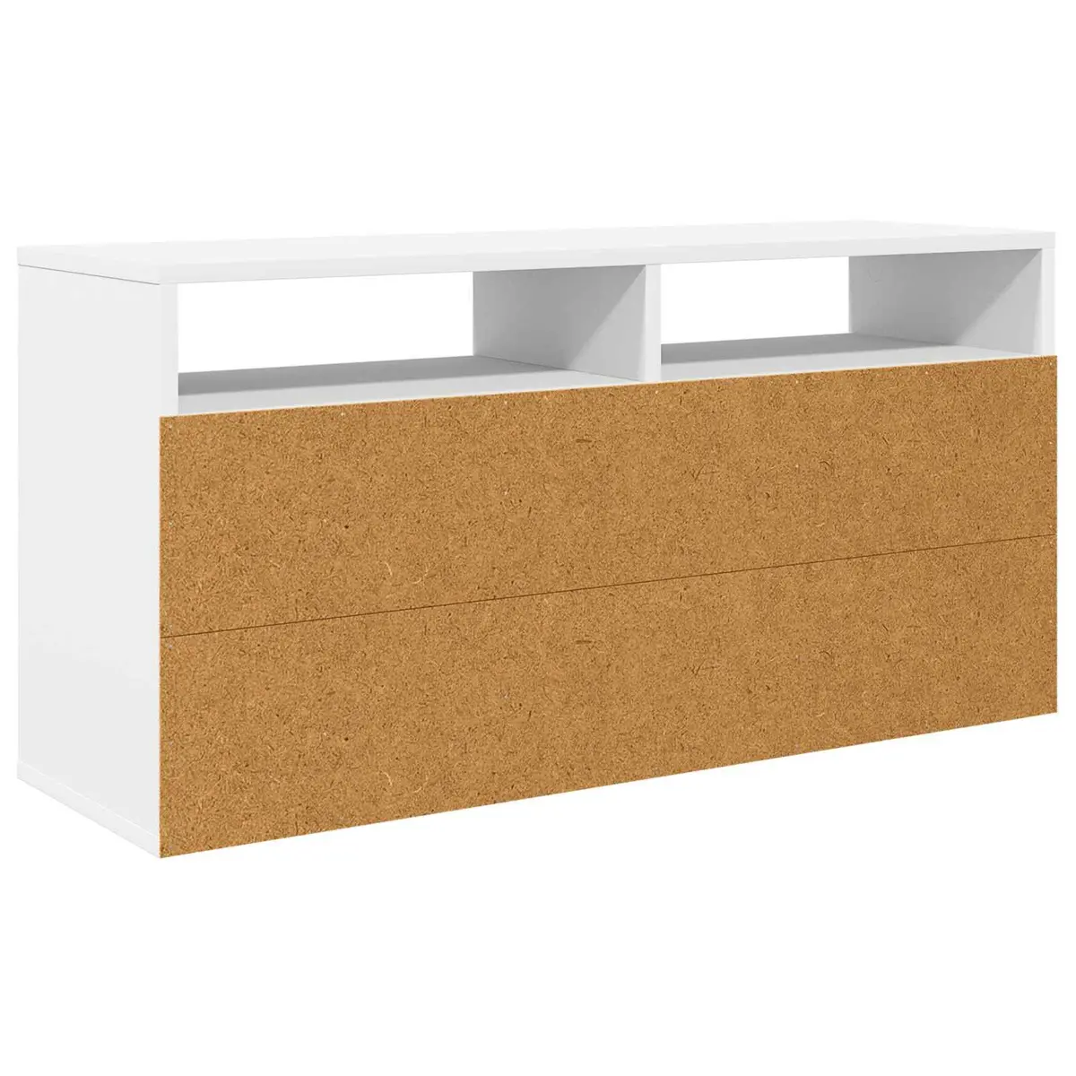 White Lowboard TV Unit 87 x 27.5 x 43 cm Modern Storage Organizer with Drawer