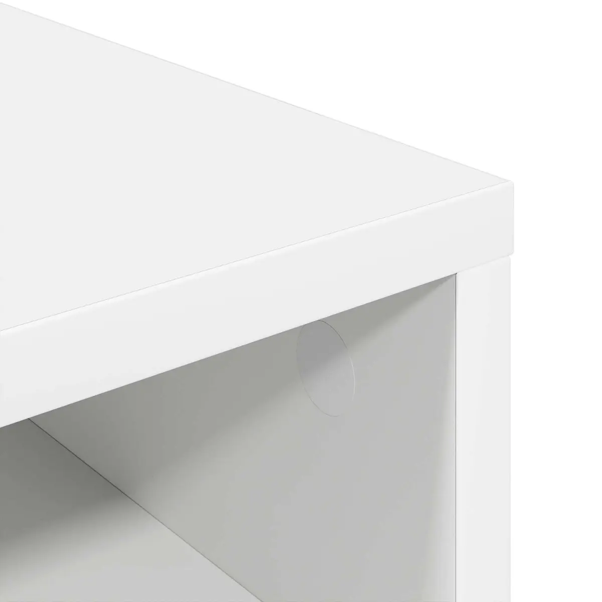 White Lowboard TV Unit 87 x 27.5 x 43 cm Modern Storage Organizer with Drawer