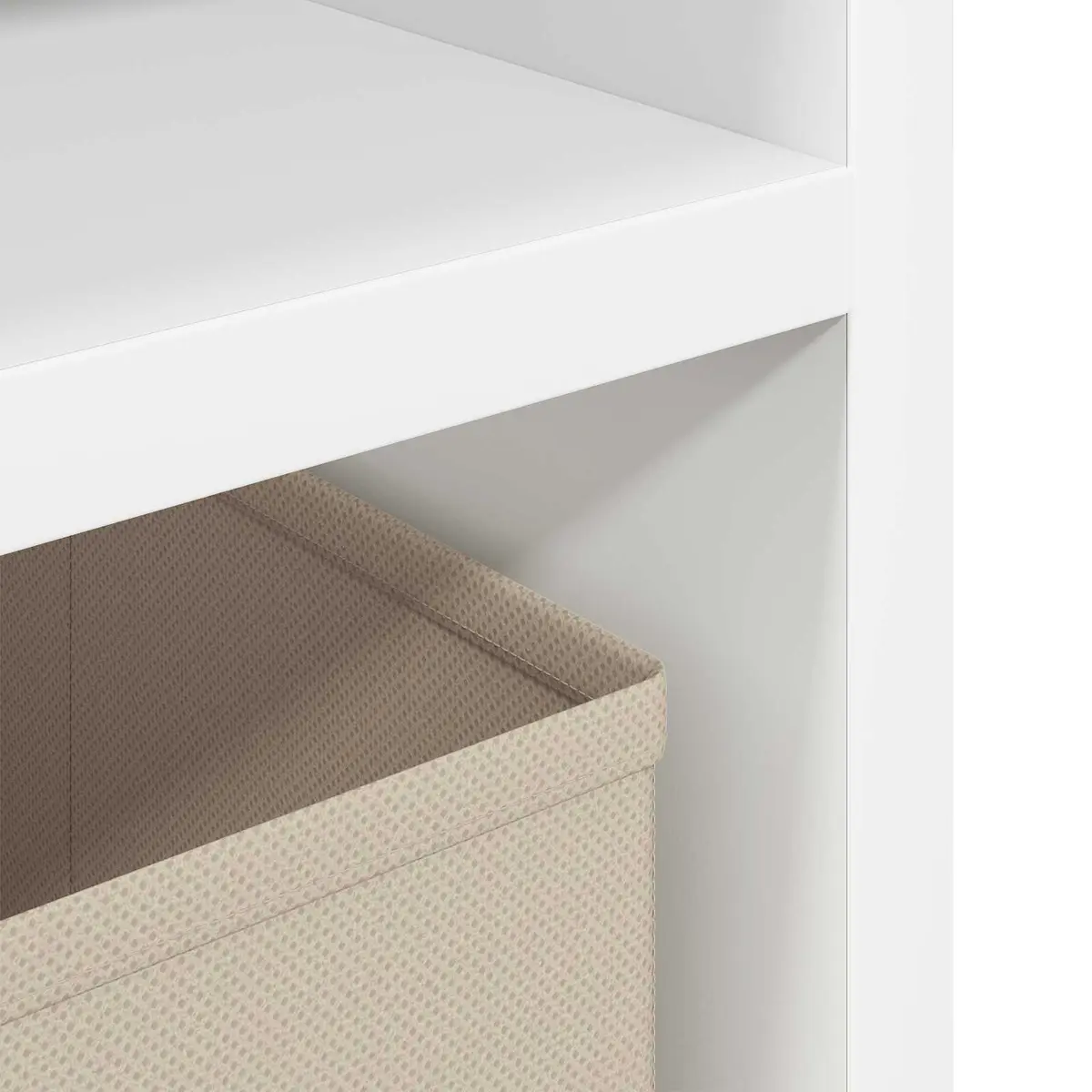White Lowboard TV Unit 87 x 27.5 x 43 cm Modern Storage Organizer with Drawer