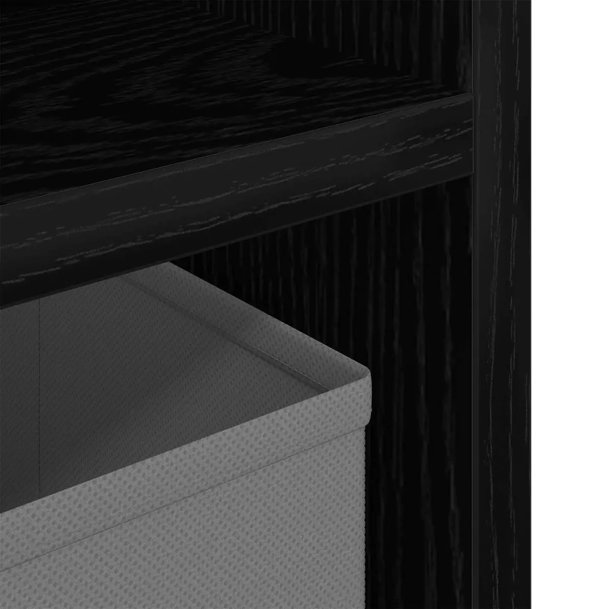 Modern Lowboard TV Unit with Drawer Black Oak Living Room Storage Cabinet 87cm