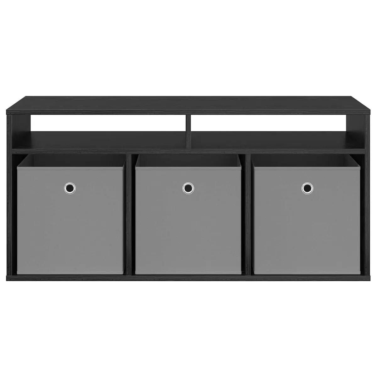 TV Lowboard 102x32x48.5cm Black Oak Modern Storage Unit