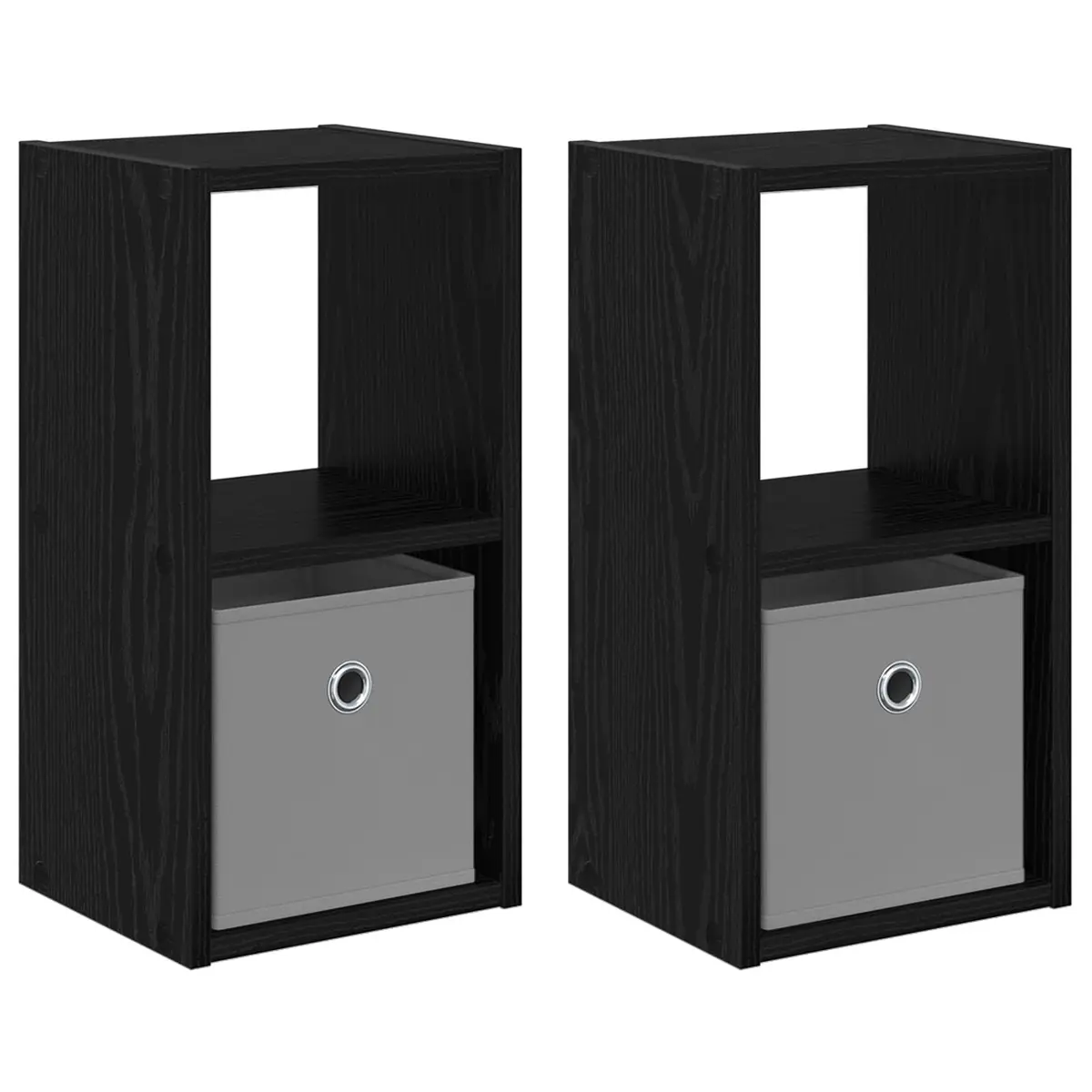 Bedside Table 25.5 x 22 Modern Black Nightstand with Drawer