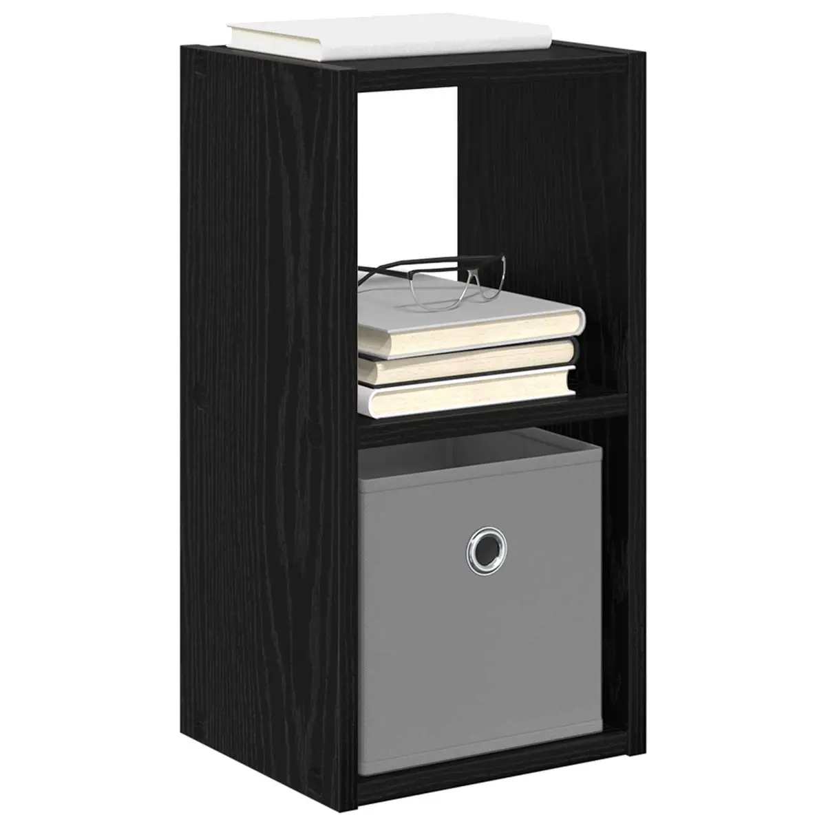 Bedside Table 25.5 x 22 Modern Black Nightstand with Drawer
