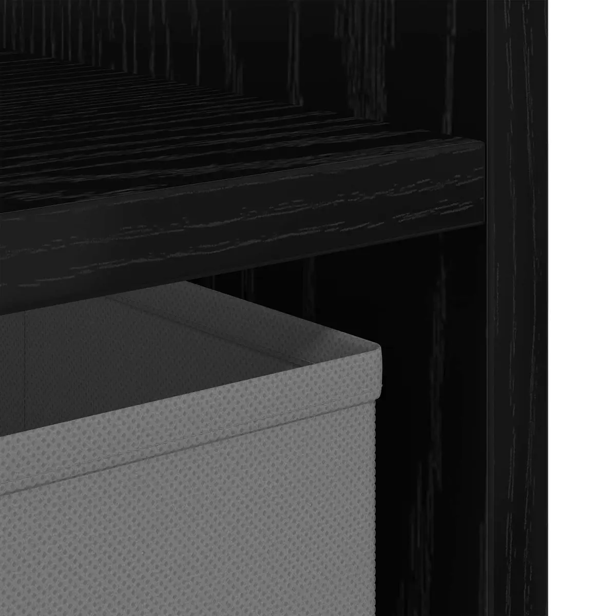 Bedside Table 25.5 x 22 Modern Black Nightstand with Drawer