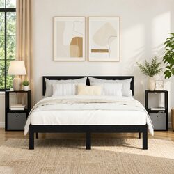Stylish Black Nightstand with Drawer - Perfect for Your Space