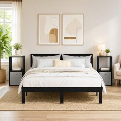 Elevate Your Space with a Modern Black Bedside Table Set