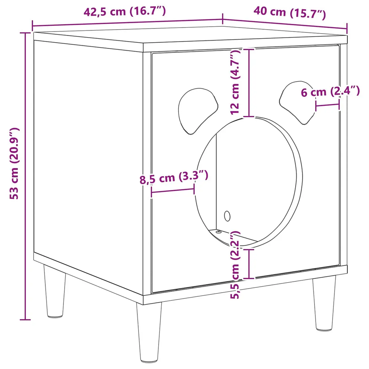 Cat House Indoor Rectangular Engineered Wood Modern Pet Furniture White
