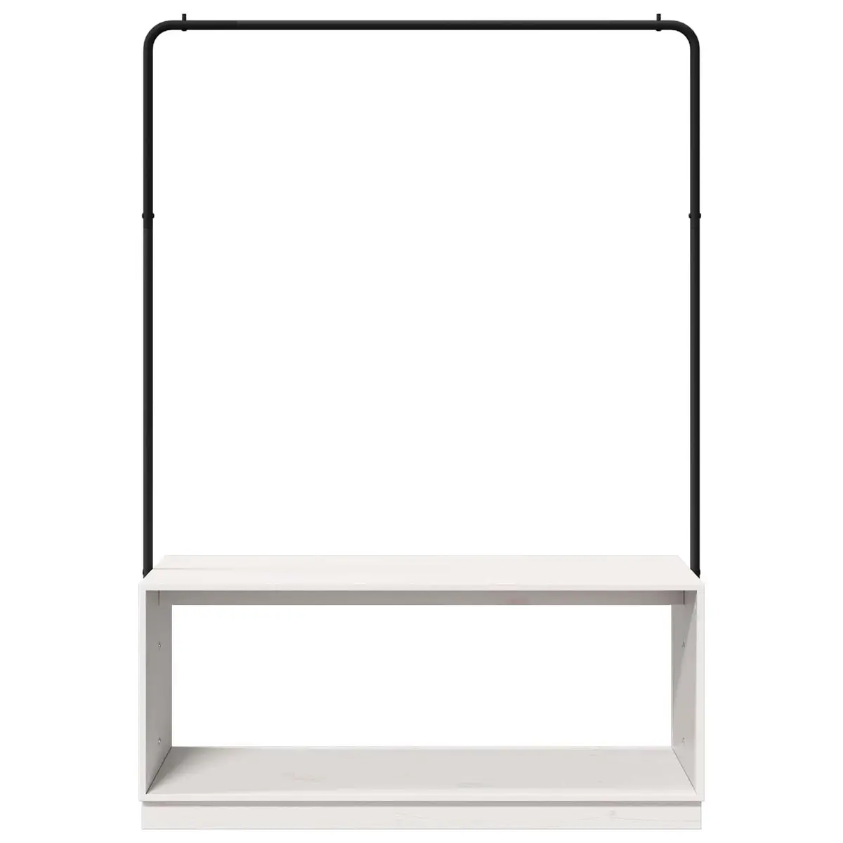 Clothes Rack 113cm Modern Minimalist Solid Pine Wood Bedroom Garment Organizer