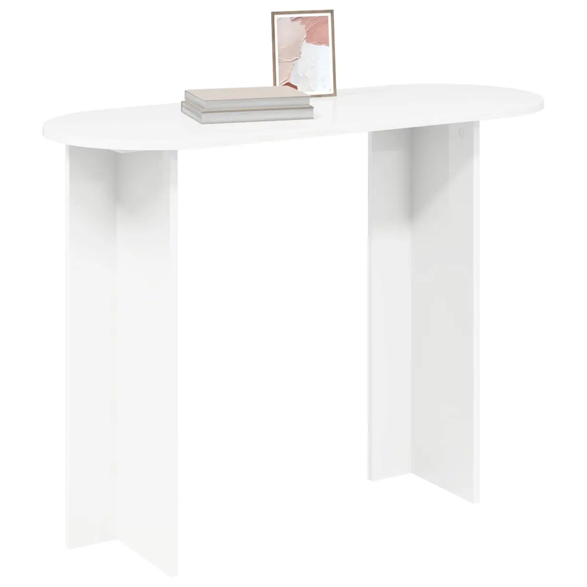 Console Table White Modern Design Engineered Wood Accent Hallway Entryway