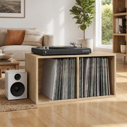 Vinyl Storage Box: Organize Your LPs in Sonoma Oak