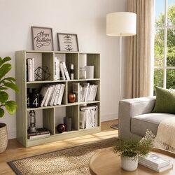 Book Cabinet Sonoma Oak 8 Compartment Shelving Unit Storage Bookcase