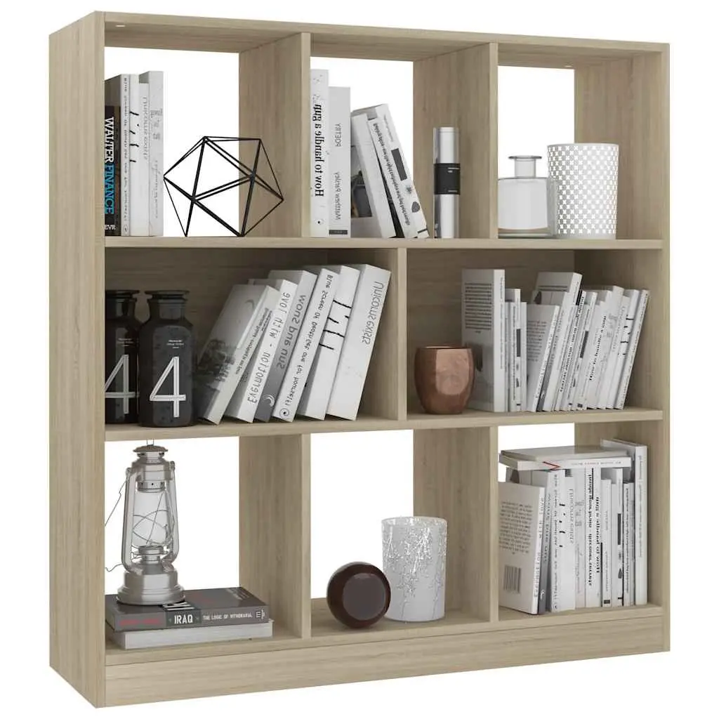 Book Cabinet 8 Compartment Sonoma Oak Storage Unit