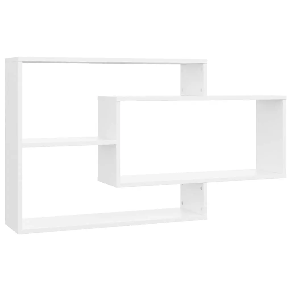 White Wall Shelves 104x20x58.5 cm Engineered Wood 3 Open Compartments Storage Display