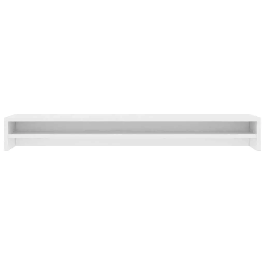 Monitor Stand White Desk Riser Organiser Shelf for Home Office Gaming Workstation