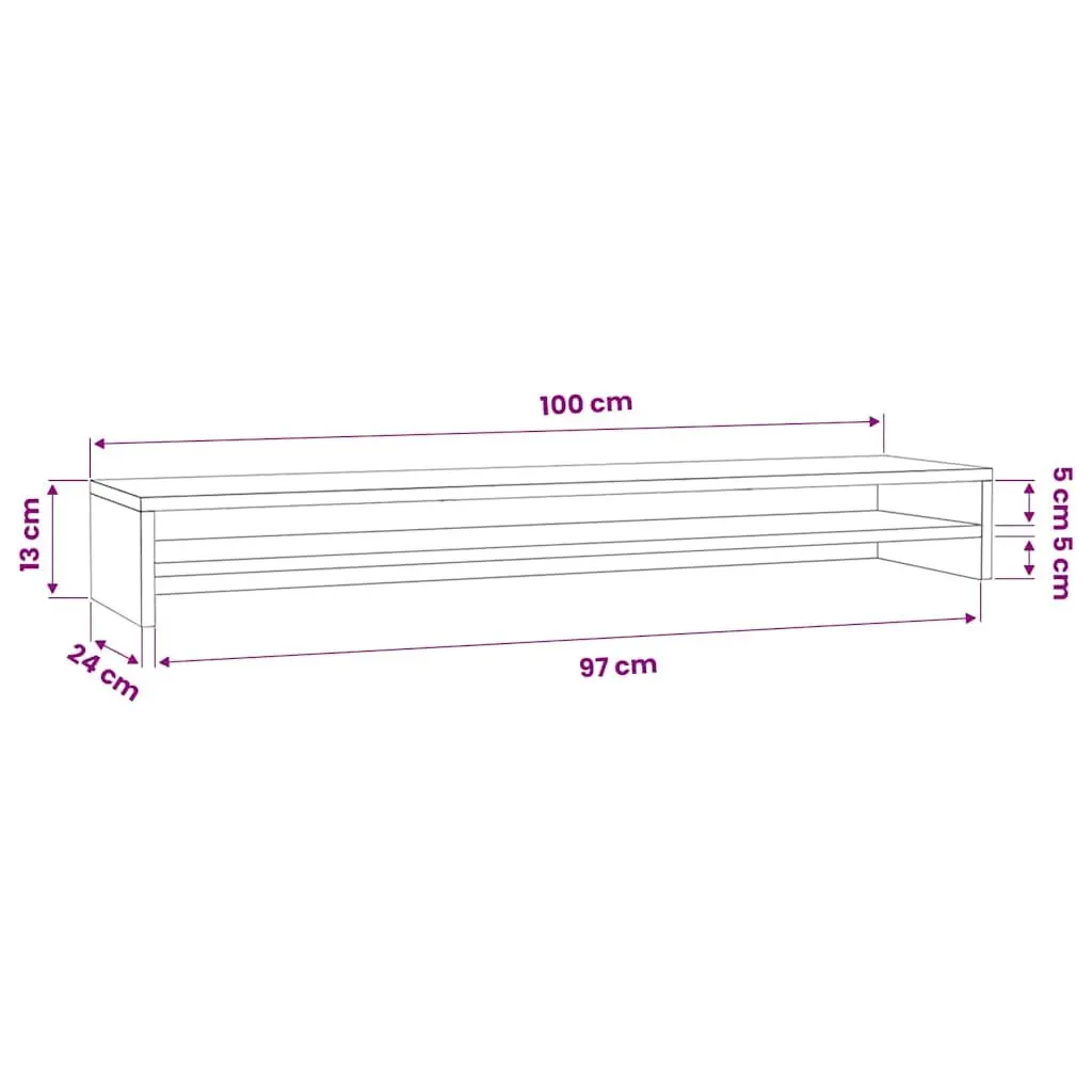 Monitor Stand White Desk Riser Organiser Shelf for Home Office Gaming Workstation