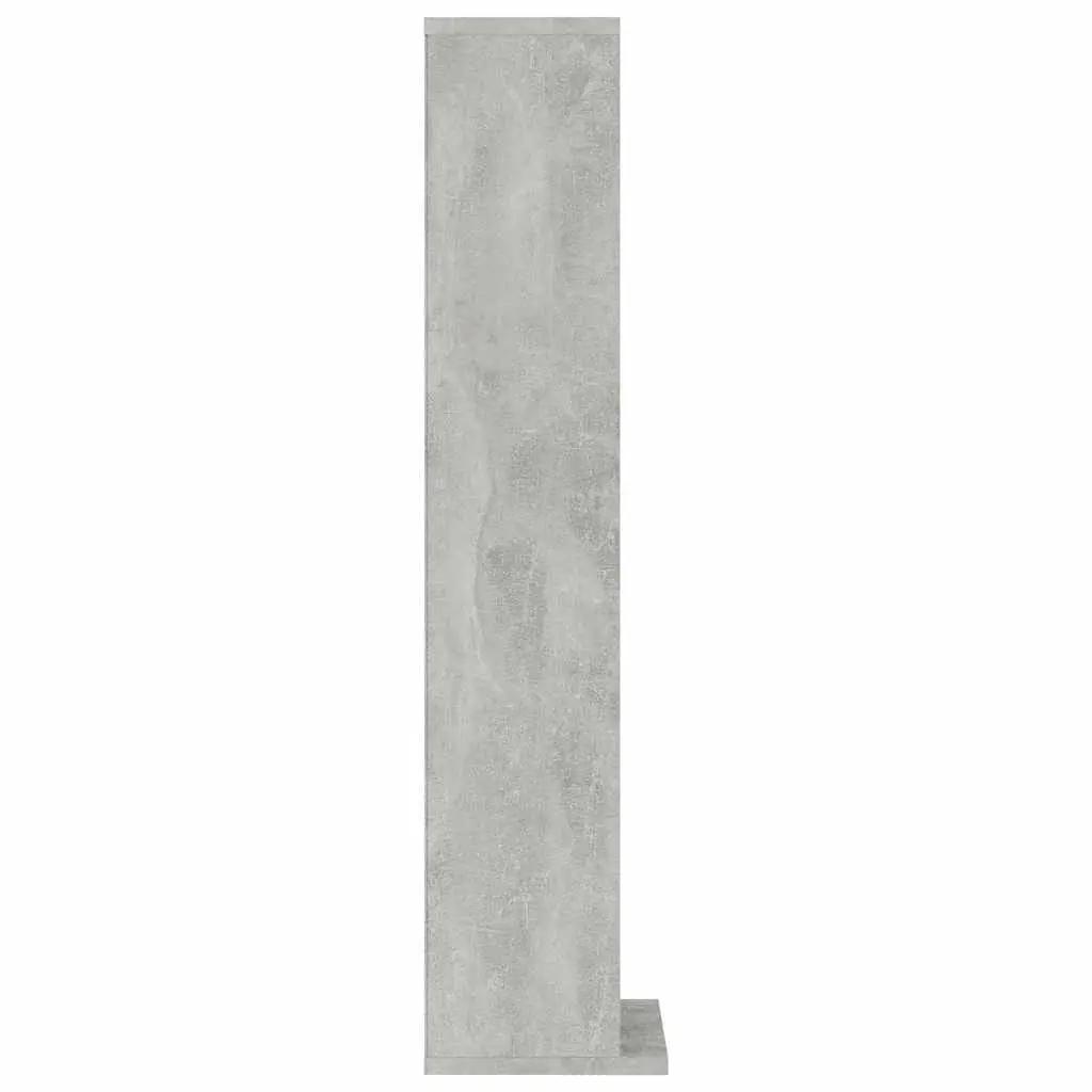 CD Cabinet Grey Concrete Six Open Compartments Engineered Wood Storage Shelves