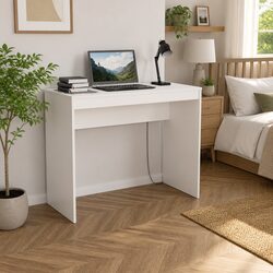 White Computer Desk 90x40x72cm Engineered Wood Home Office Study Writing Table