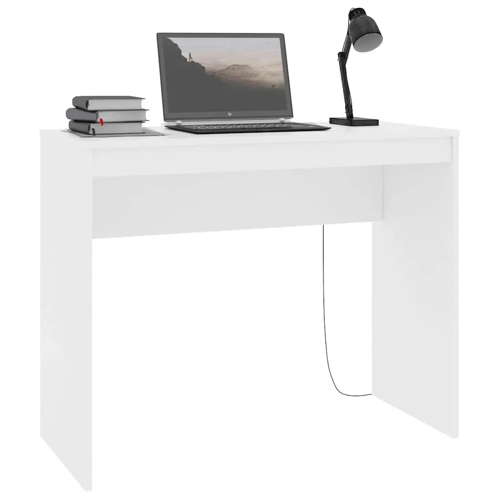 White Computer Desk 90x40x72cm Engineered Wood Home Office Study Writing Table