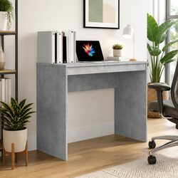 Engineered Wood Office Desk Grey 90x40x72 cm Study Work Table Compact Modern