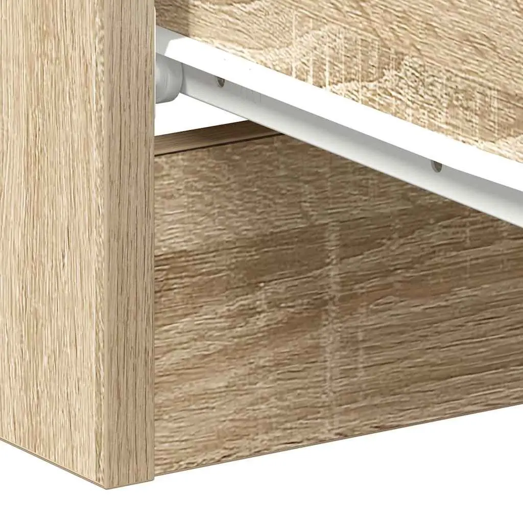 Bedside Tables 2 pcs Brown Engineered Wood Nightstand Storage Cabinet with Three Drawers