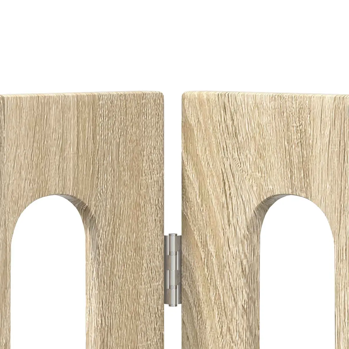 Folding Pet Fence 2 pcs Indoor Dog Barrier Foldable Panel Gate Room Divider Engineered Wood Adjustable Layout