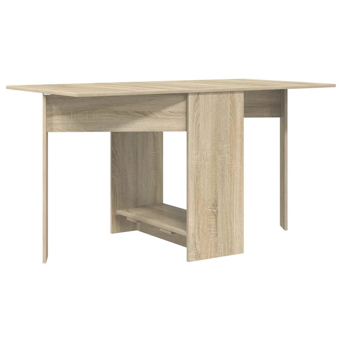 Dining Table 138x70cm Extendable Folding Tabletop Brown Engineered Wood