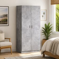 Wardrobe Cupboard Grey 80x52x180 cm Storage Cabinet Engineered Wood