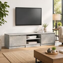 Enhance Your Living Space with a Grey TV Cabinet 140x40x35.5 cm