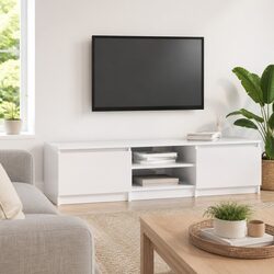 Elevate Your Living Space with a 140cm White High Gloss TV Cabinet