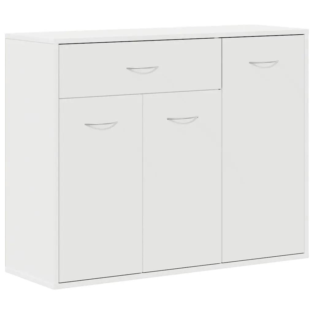 Sideboard 88x30x70 cm White Engineered Wood Storage Cabinet with Drawer and Doors