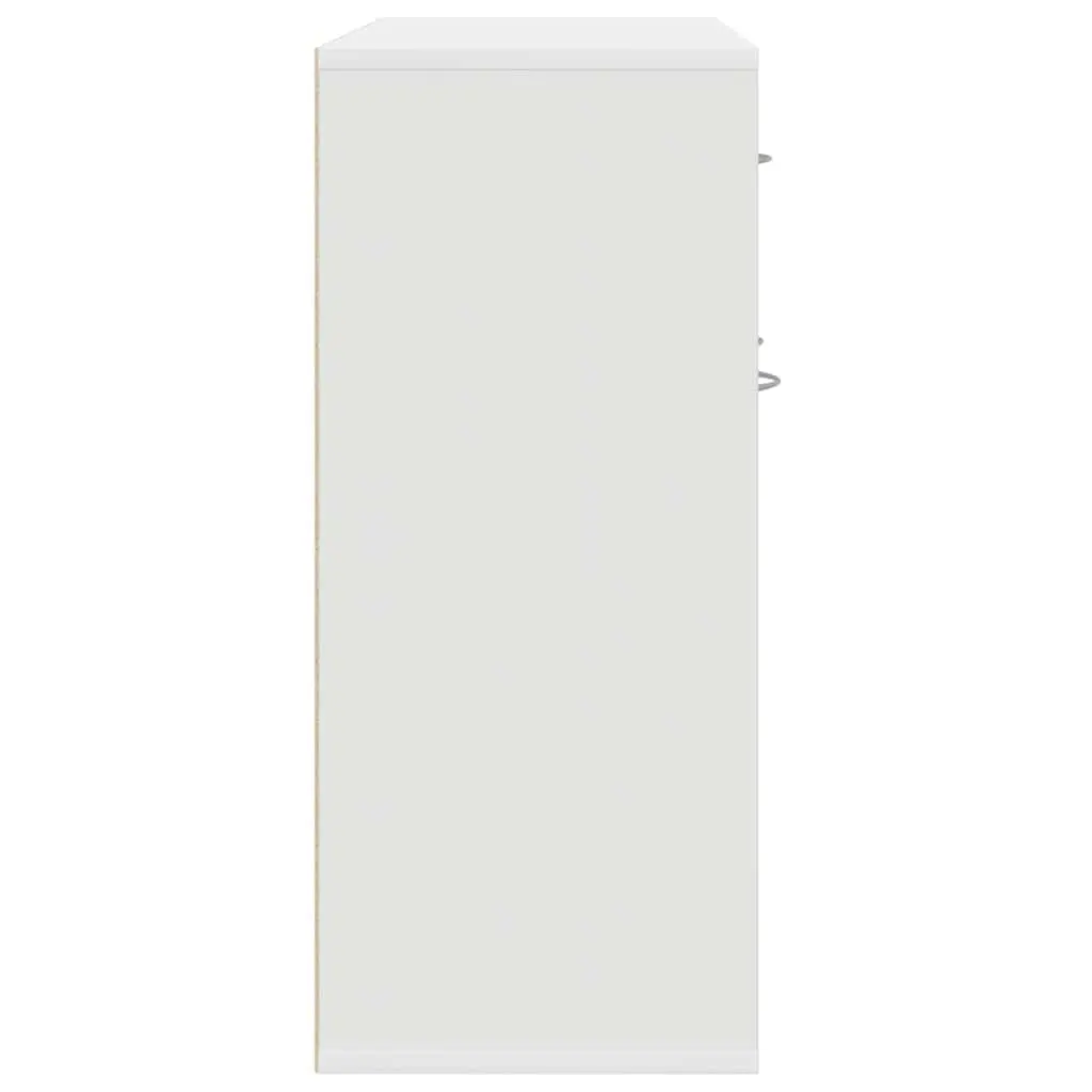 Sideboard 88x30x70 cm White Engineered Wood Storage Cabinet with Drawer and Doors