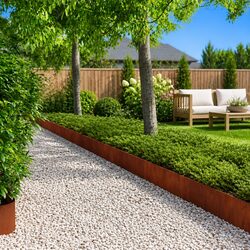 Steel Lawn Edging 20 pcs Garden Border Flexible Interlocking Metal Edging Brown