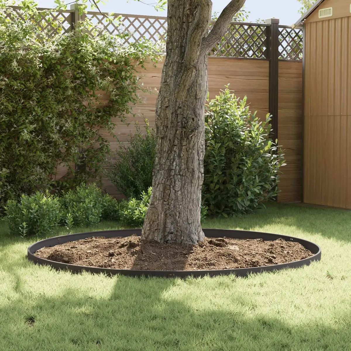 Steel Lawn Edging 10 Piece Bent Top Black 103x10cm Durable Border Edge for Garden and Yard